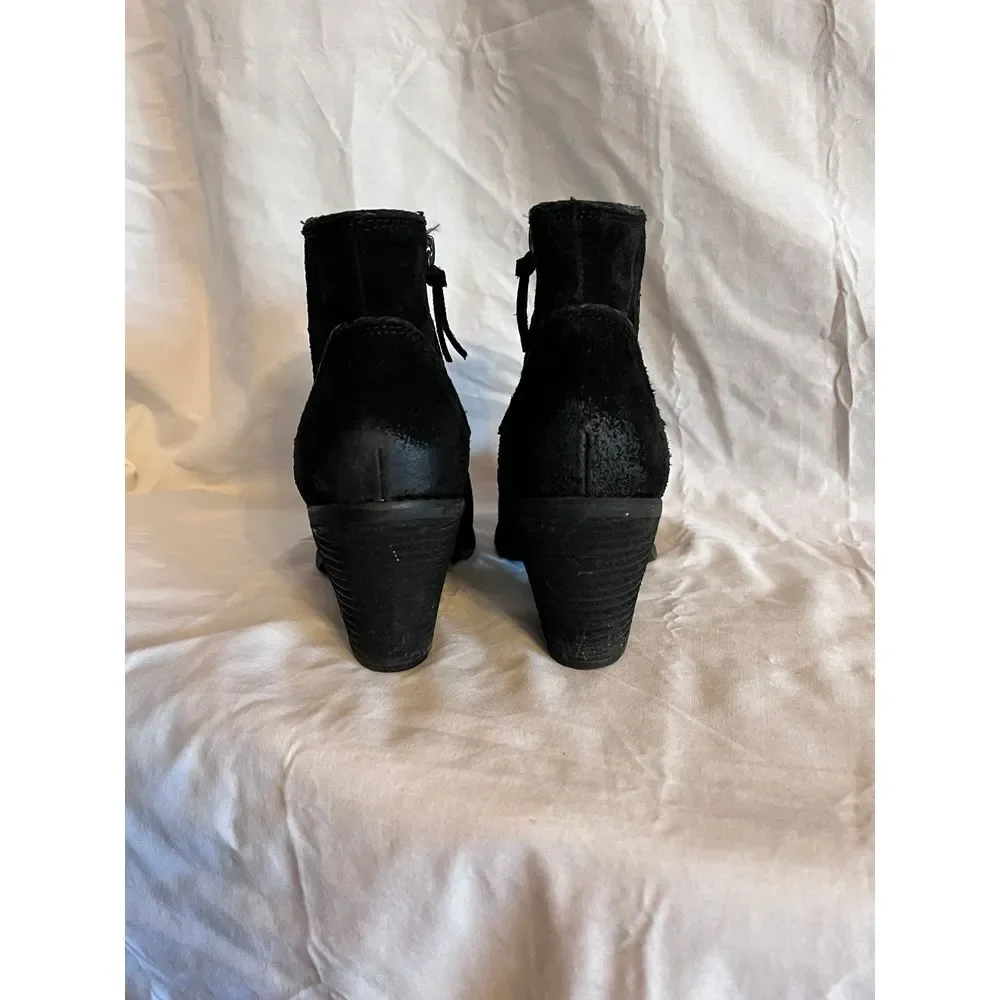 Sofft Womens Taylie Black Suede Ankle Boot Bootie Braid Accent Side Zip Size‎ 9 - Picture 4 of 8